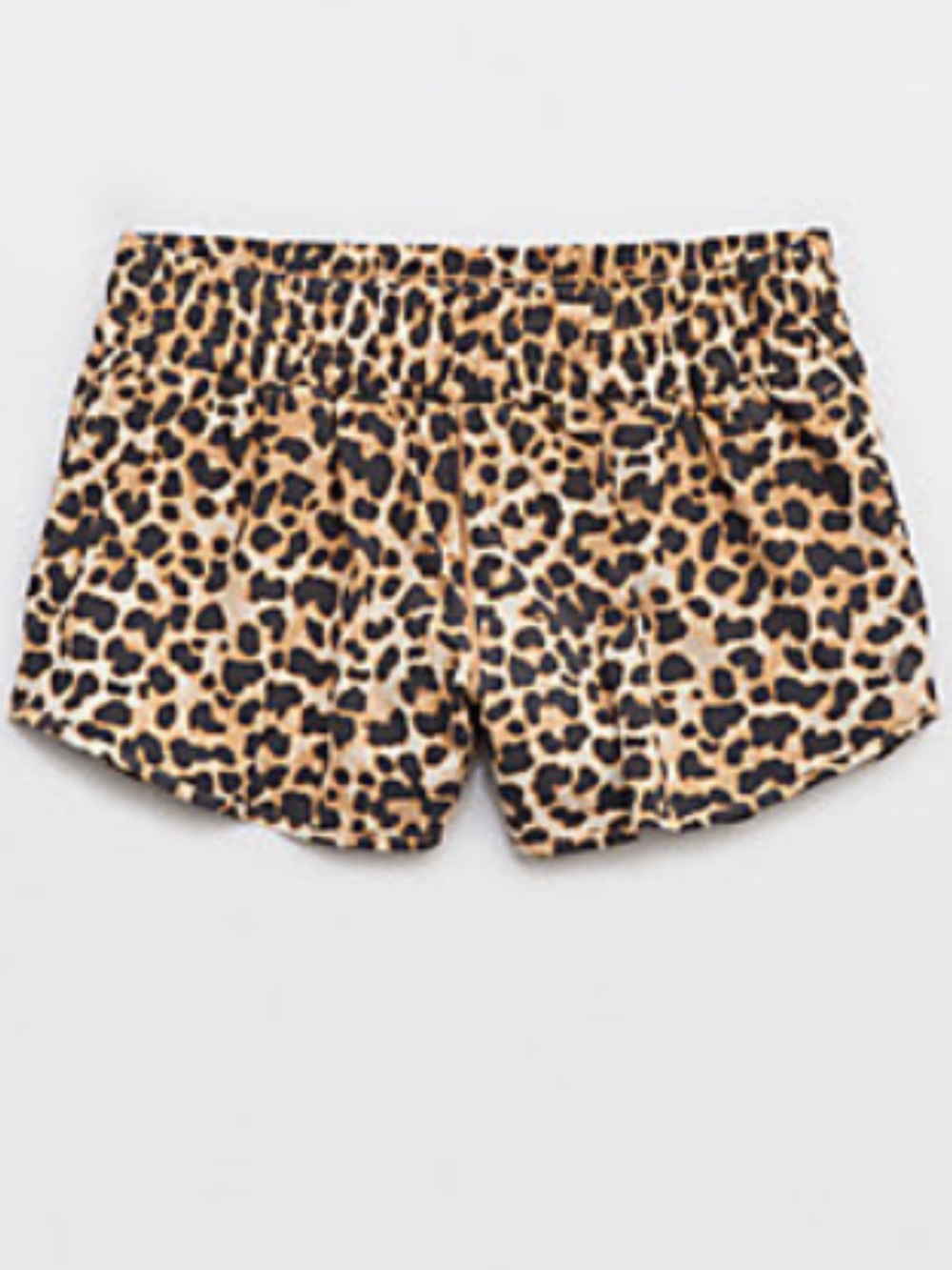 aerie Leopard Print Athletic Shorts - Tan & Black